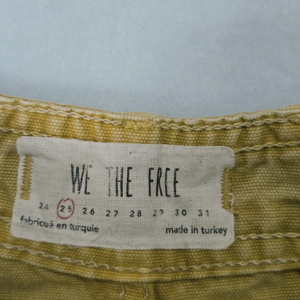 We The Free People Wide Leg Pants Womens High Rise Cropped Khaki Pumpkin Size 24 - Picture 7 of 8